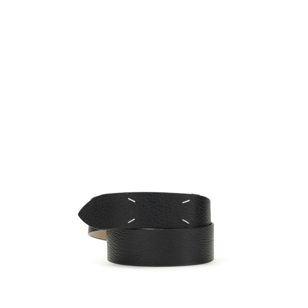 Maison Margiela Black Calf Leather Bos Taurus Regular Women's Belt